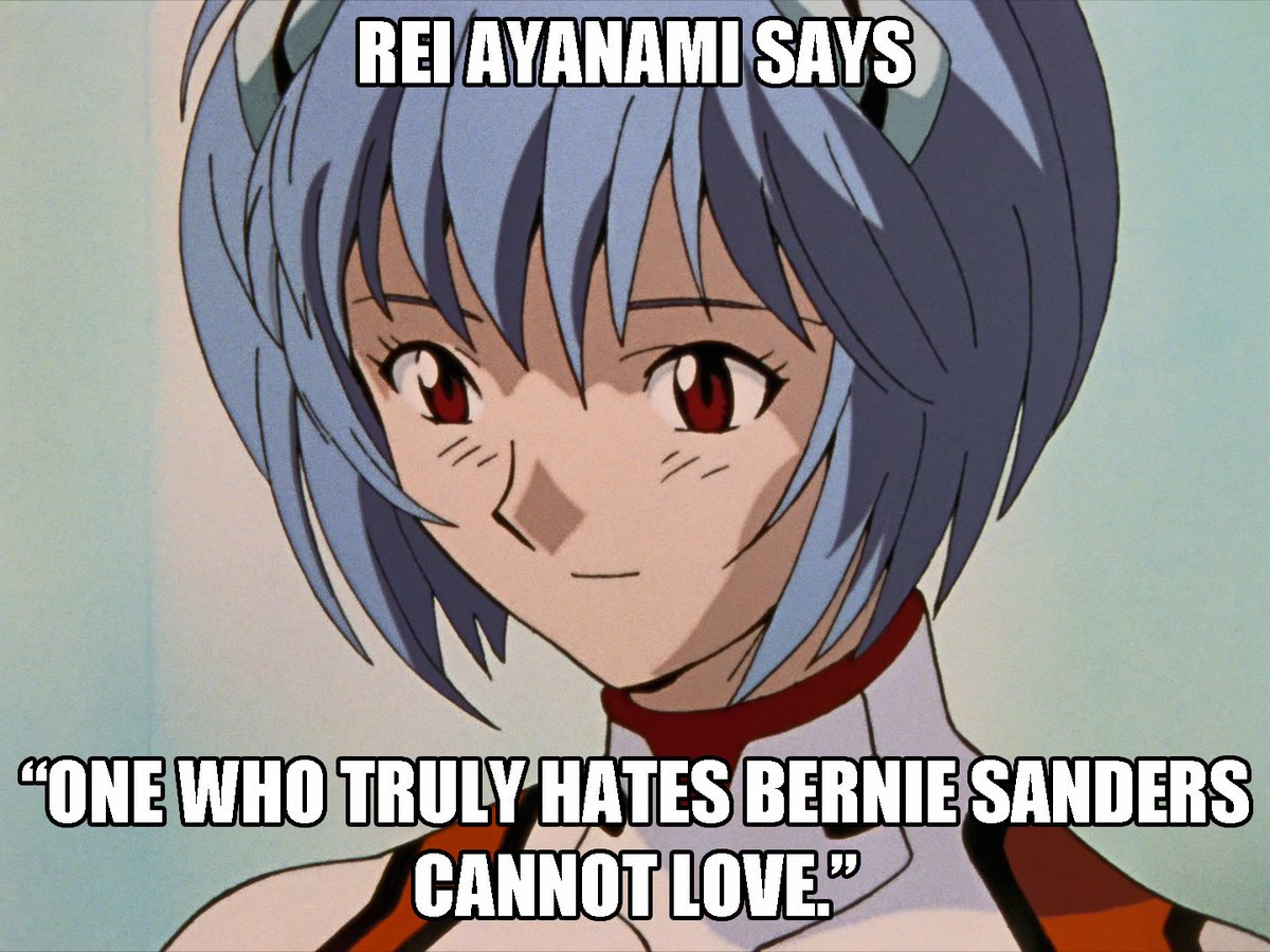 WaifuBernie's tweet photo. Rei Ayanami supports @BernieSanders!
#Bernie2020 #neongenesisevangelion #ReiAyanami #waifu https://t.co/fpe3GbZBXz