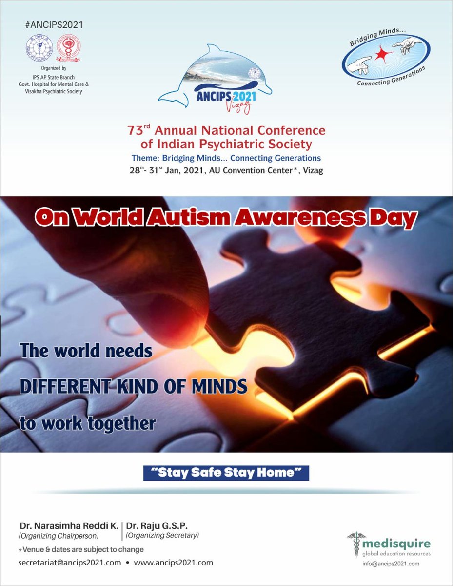 MedisquireGER's tweet photo. #Ancips2021 wishes you all World Autism Awareness Day #GlobalConference #Psychiatry #Healthcare #Mentalhealth #wellness #HealthAwarness #Healtheducation #Internationalspeaker #Healthconference #Mentalhealthsolutions #BridgingmindConnectingGeneration #WorldAutismAwarenessDay https://t.co/O9uXUDcgRI