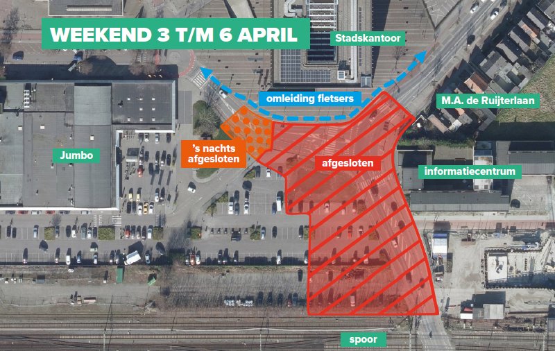 VevonBV's tweet photo. Aankomend weekend van vrijdag 3 april (19.00u) tot en met maandag 6 april (05.00u) zijn we aan het werk voor de spooronderdoorgang in Goes, de kruising M.A. de Ruyterlaan met de Van Hertumweg tot aan de spoorwegovergang is dan afgesloten. #goes #vevon https://t.co/VGejIkvvPr