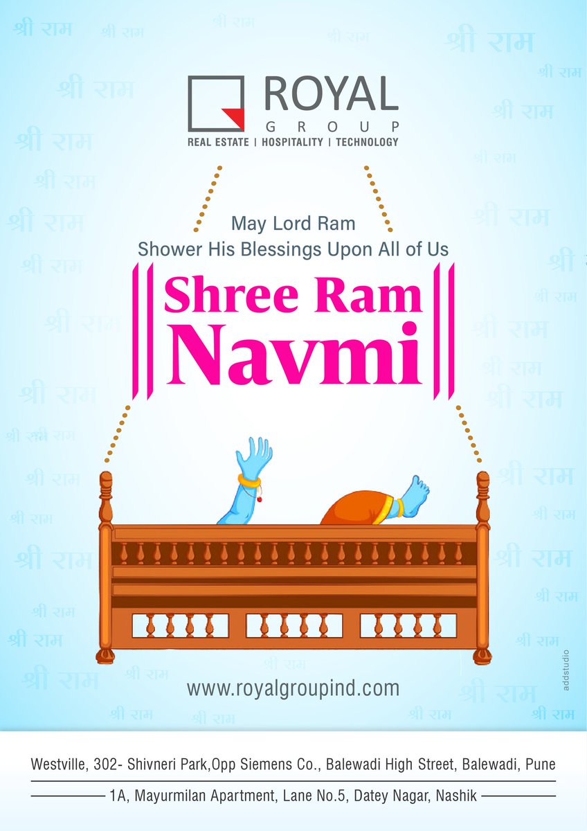 Royalgroupind's tweet photo. May Lord Ram,
Shower His Bessings upon us!#ramnavmi #navratrisale #navratrifestival #ramjanmabhoomi #ram #jaishreeram #ayodhyarammandir #mariyadapurushottam #ramsita #ramayana #bestinpune #bestinclass #BestInvestmentInNashik #bestinvestmentinpune #realhappiness #investmentinindia https://t.co/p0qSJFwAyK