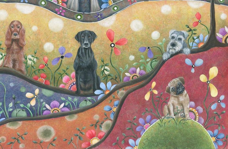 Just finished this 14 x 18 inch acrylic paint #art #Dog #dogs