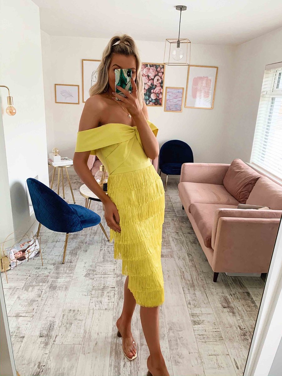 lavish alice yellow bardot dress