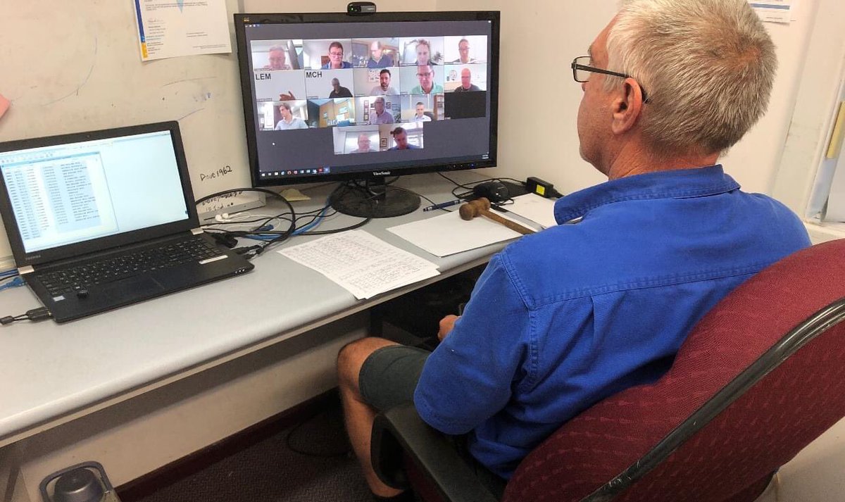 Moseswool's tweet photo. Today Auctioneer’s John Nixon and Veronike Hartmeier participated in a virtual wool auction over Zoom. #moseswool #visionary https://t.co/lxCrIRUcAs