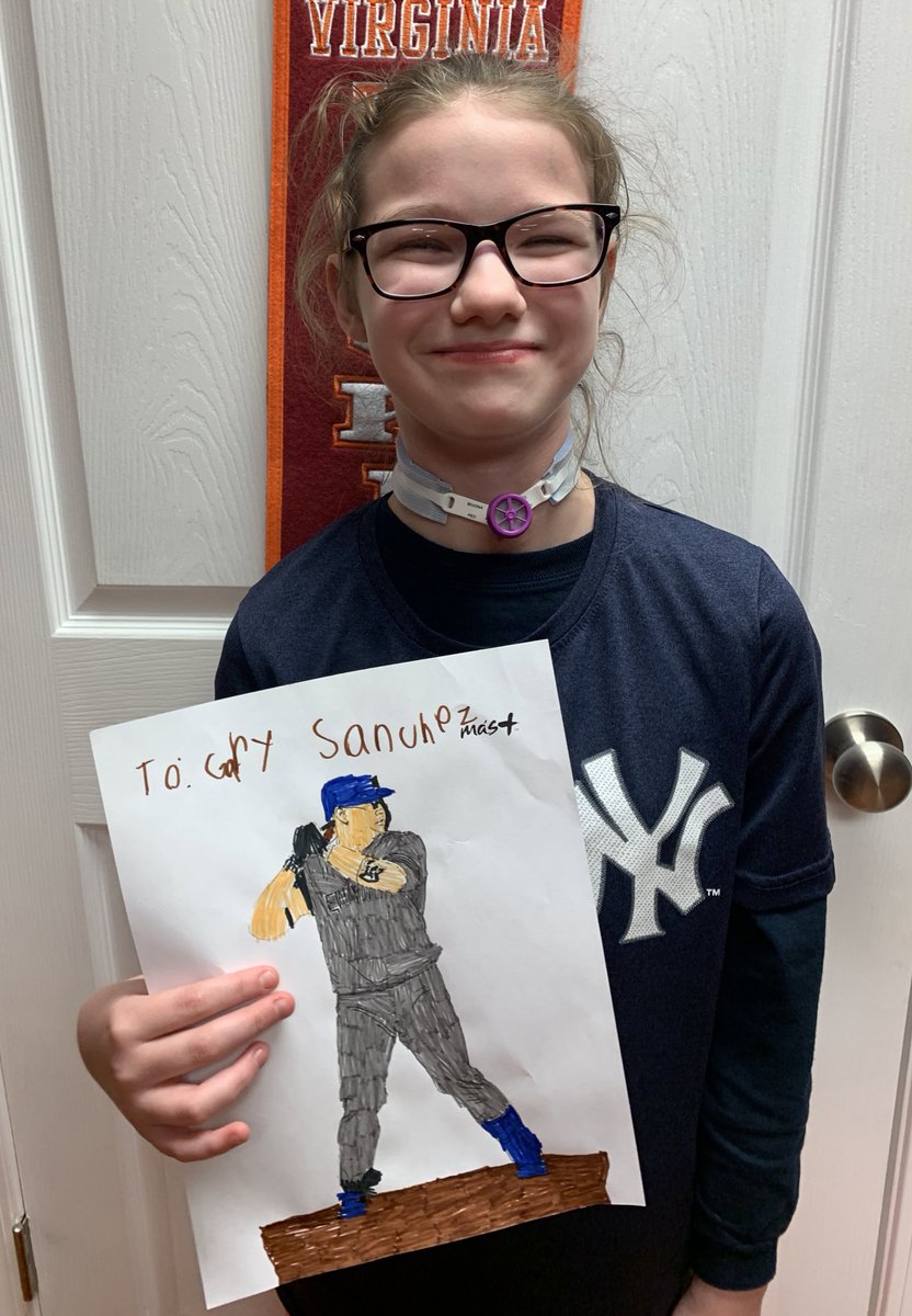 HearlFamily's tweet photo. Here you go @ElGarySanchez ⚾️‼️

This is 12-year old @Yankees fan Dani Jo from North Carolina!

#StayAtHome #iamgary 

Go Yankees 🔵⚪️#️⃣2️⃣4️⃣⚾️ https://t.co/uhodzDFfq9
