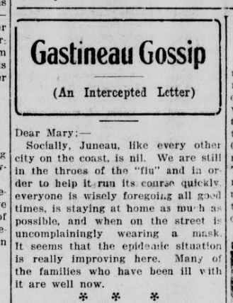 Gastineau Gossip! Nov 16, 1918 -  #akleg  #juneau