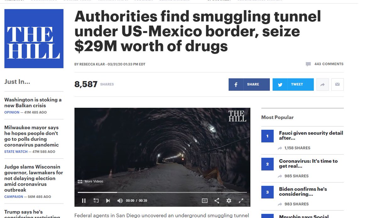 Cali Happenings thread!It's amazing that people haven't realized that there is more going on then we are being told.Start here: Please watch the video in the link https://thehill.com/homenews/news/490397-authorities-find-smuggling-tunnel-under-us-mexico-border-seize-drugs