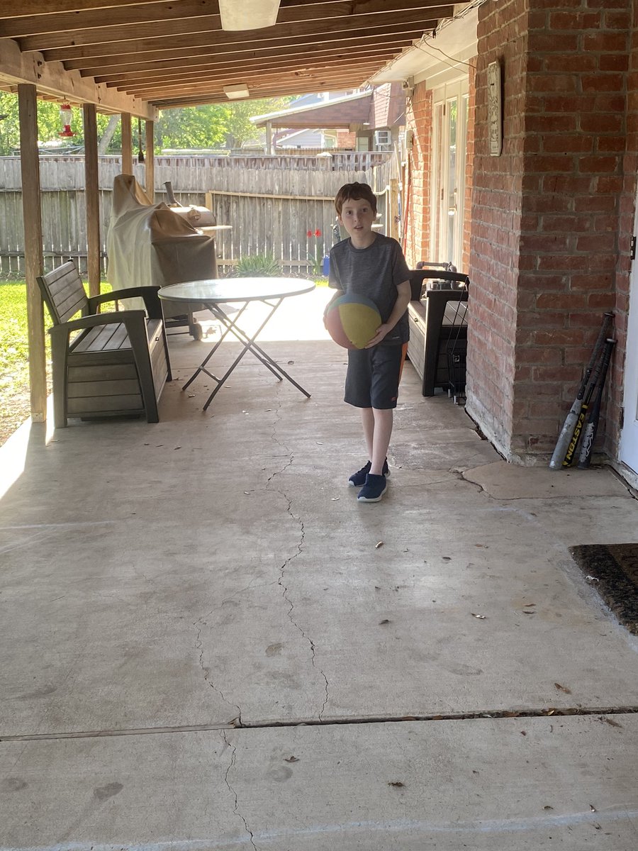 RunningStacy's tweet photo. Jonathan and I have daily 2 Square duals! Spending evenings outdoors! @ME_Mustangs #MustangNation #MustangStrong #WEareME #MeadowsStrong https://t.co/6p7ODQVzzj