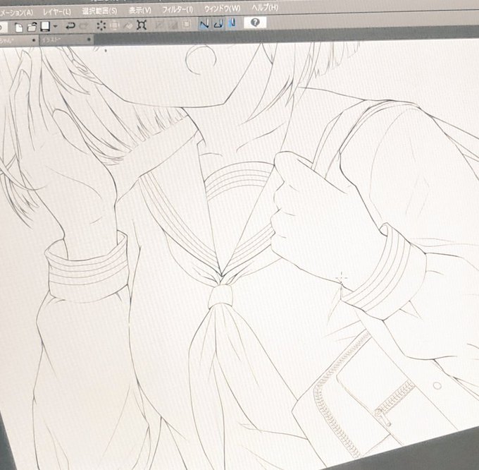 今回絵柄も線の描き方も結構変えてる…
割といい感じになった気がするけど時間3倍くらいかかった… 