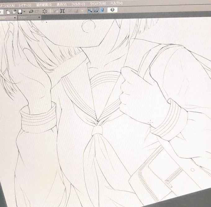 今回絵柄も線の描き方も結構変えてる…
割といい感じになった気がするけど時間3倍くらいかかった… 