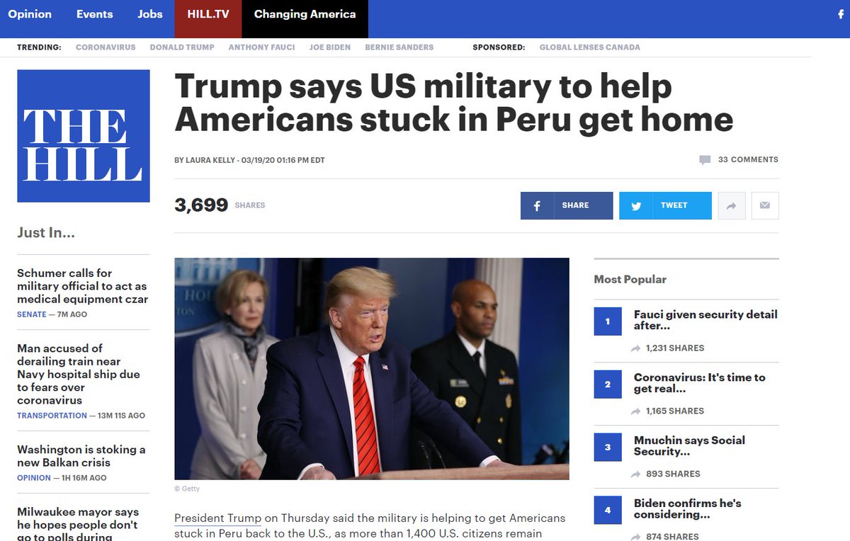 What Americans could possibly be 'stuck in PERU?' https://thehill.com/policy/international/488467-trump-says-us-military-to-help-americans-stuck-in-peru-get-home