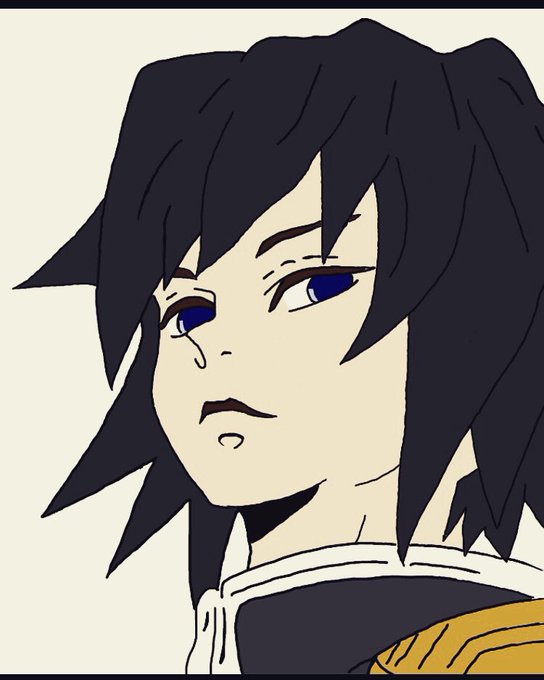 蓮さんがTwitterに投稿した冨岡義勇(鬼滅の刃)のイラスト。