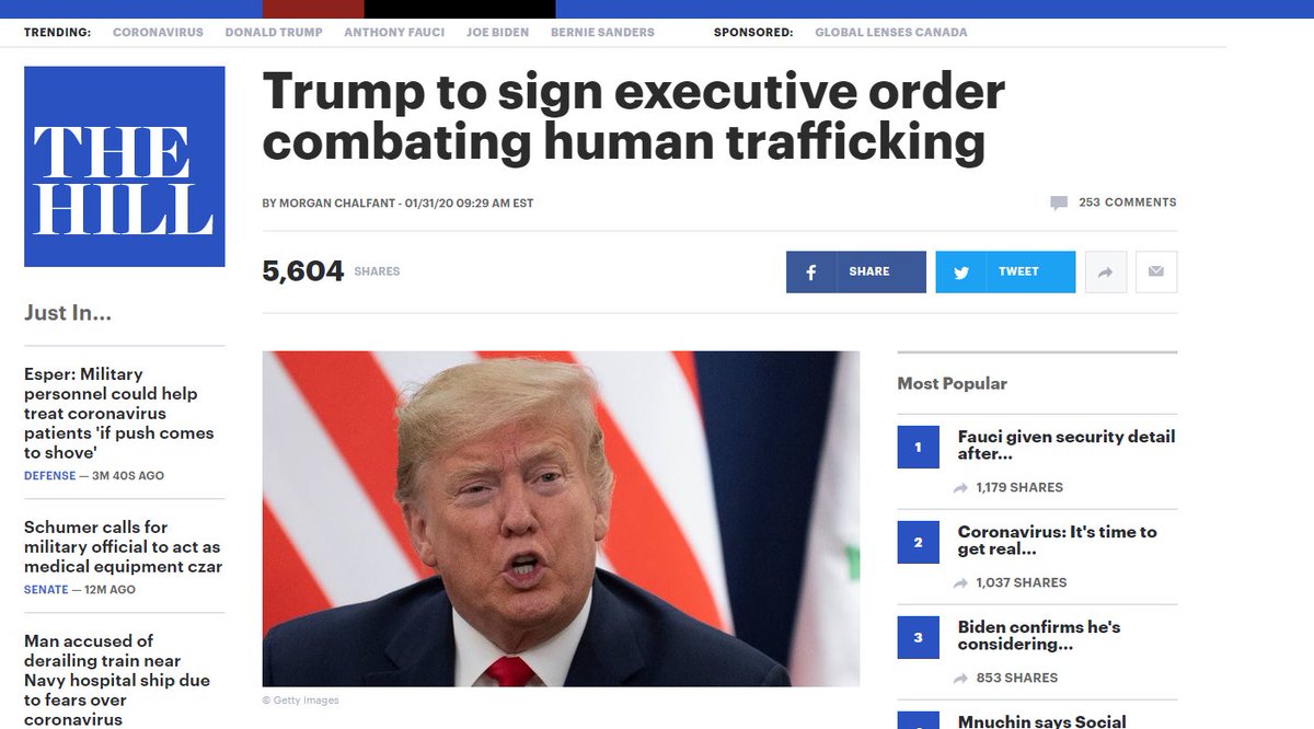 If you 're interested, here's an article on the executive order. https://thehill.com/homenews/administration/480850-trump-to-sign-executive-order-combating-human-trafficking