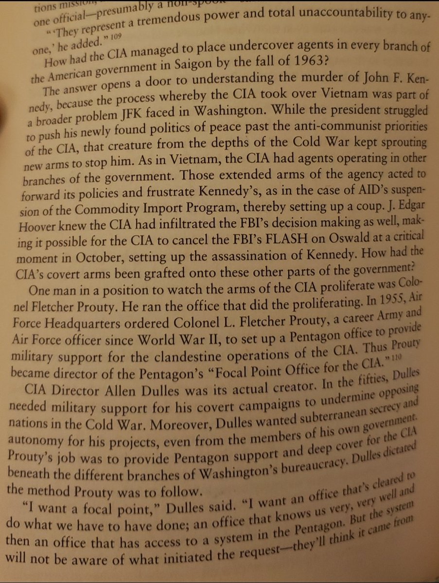 Ok, here we go again. So by the early 60s the CIA had placed operatives/loyalists at various levels of the federal bureaucracy. Dulles was an evil bastard, but he was a goddamn ruthless and competent evil bastard.