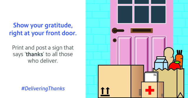 rsstenson's tweet photo. Print and post a sign that shows your support for those who deliver for us every day. Display it proudly. Download today from @PitneyBowes #DeliveringThanks #PBemp https://t.co/HUsCsHqj4x https://t.co/Tw6BfTW9AT