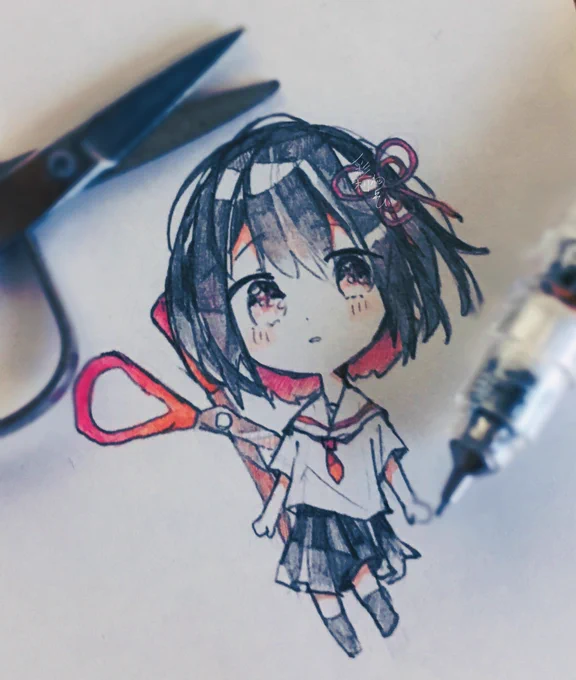#ハサミと鋏は使いよう 

むすびちゃんとこの子です!!
ストーリーもとってもすき……?? 