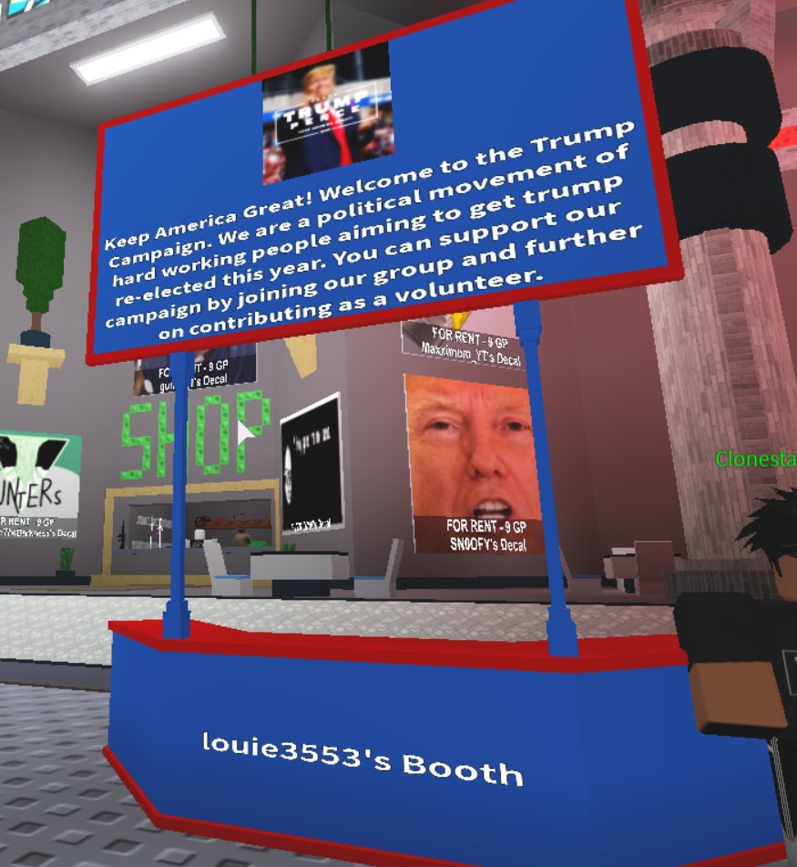 Donald Trump 2020 Presidential Campaign Roblox Rbtrumpcampaign Twitter - roblox trump decals