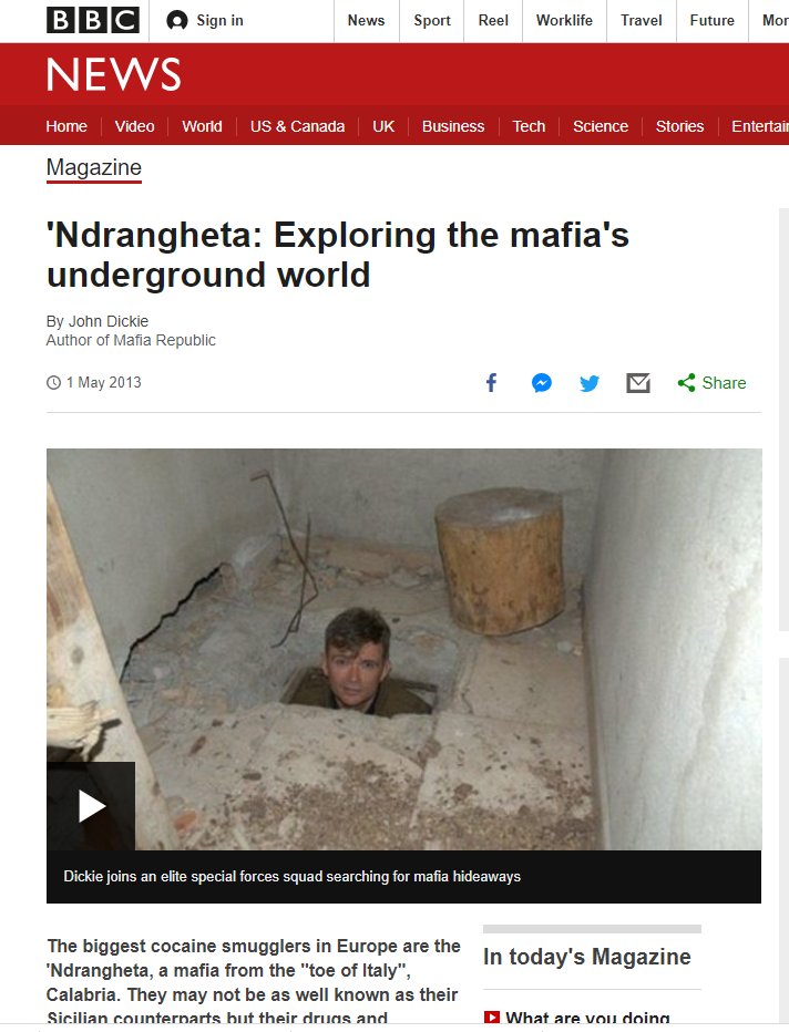 Oddly enough, the 'Ndrangheta are also known for their extensive tunnel system.  https://www.bbc.com/news/magazine-22315469