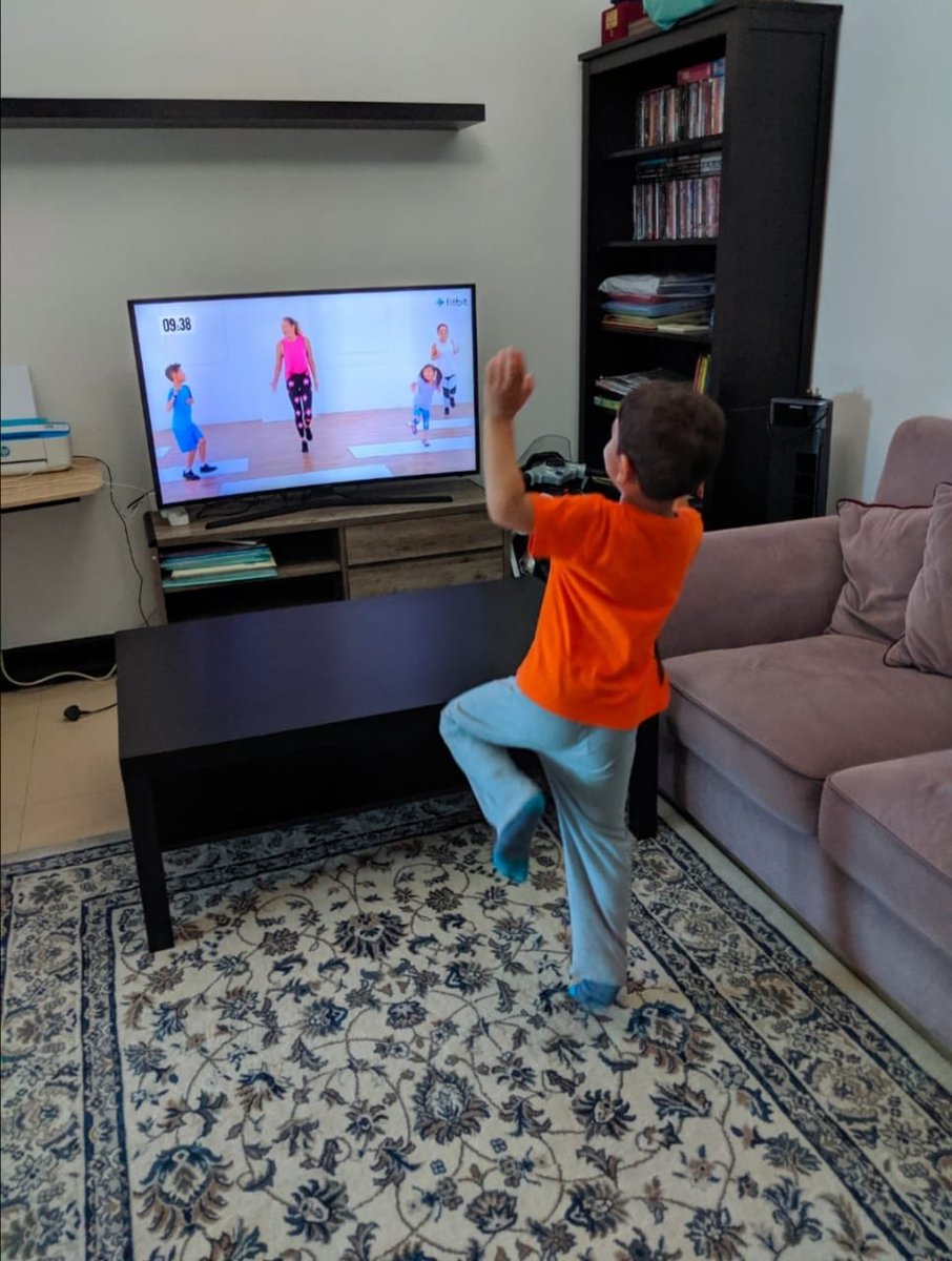 Stay active- our children are encouraging us to exercise by showing us what fun it can be! Many WFH parents can learn a lesson or two from children 😉 #earlyyearslearning #learningatraffles <a href="/KHDA/">KHDA | هيئة المعرفة والتنمية البشرية بدبي</a>