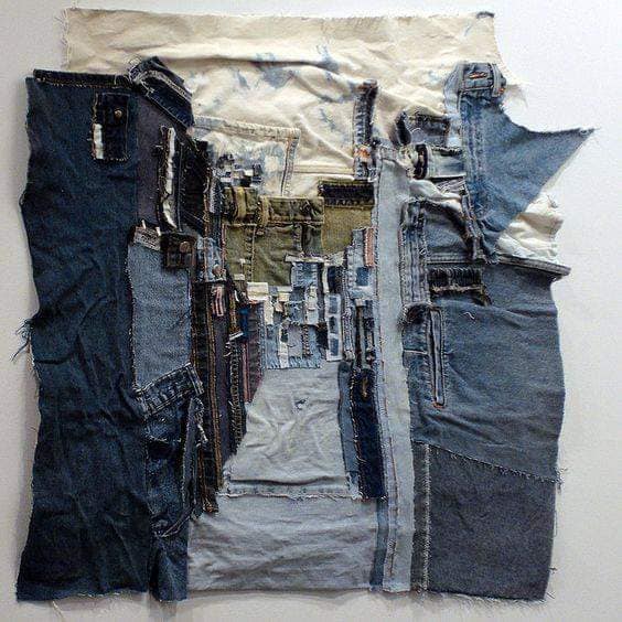 ZeroWasteMac's tweet photo. Korean artist Choi So Young's recycled denim art is no joke! 😜👖🏙 Check out their urban landscape compositions made from discarded denim clothing and acrylic paint.

#RecycledArt #KoreanArtist #UrbanArt #ChoiSoYoung
https://t.co/ZkFhd2iUTo https://t.co/dUmk4A5DPP