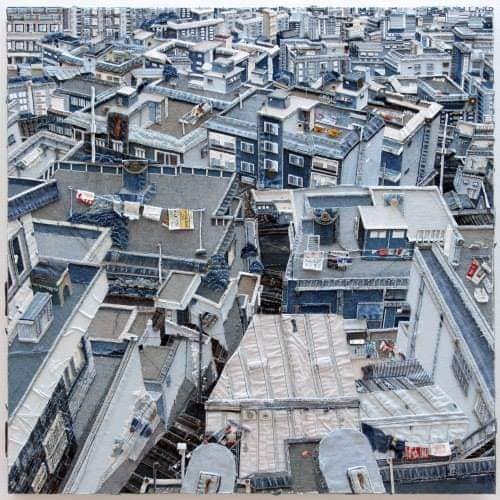 ZeroWasteMac's tweet photo. Korean artist Choi So Young's recycled denim art is no joke! 😜👖🏙 Check out their urban landscape compositions made from discarded denim clothing and acrylic paint.

#RecycledArt #KoreanArtist #UrbanArt #ChoiSoYoung
https://t.co/ZkFhd2iUTo https://t.co/dUmk4A5DPP