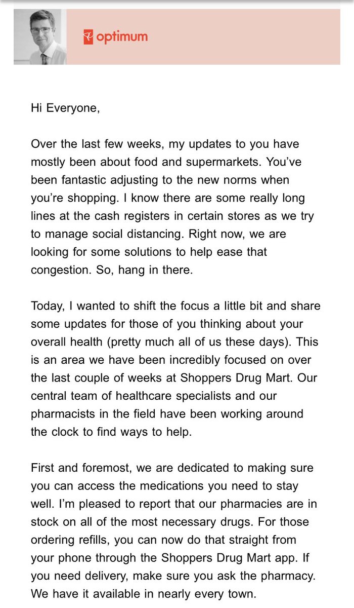 AmbeBlackburn's tweet photo. 👏👏 to @loblawco for spot on messages of sincerity &amp; leadership. @GalenWestonJr’s emails get me every time. Thank you for innovating to support Canadians #COVID19 #StandApartTogether https://t.co/nVY22Ui99m
