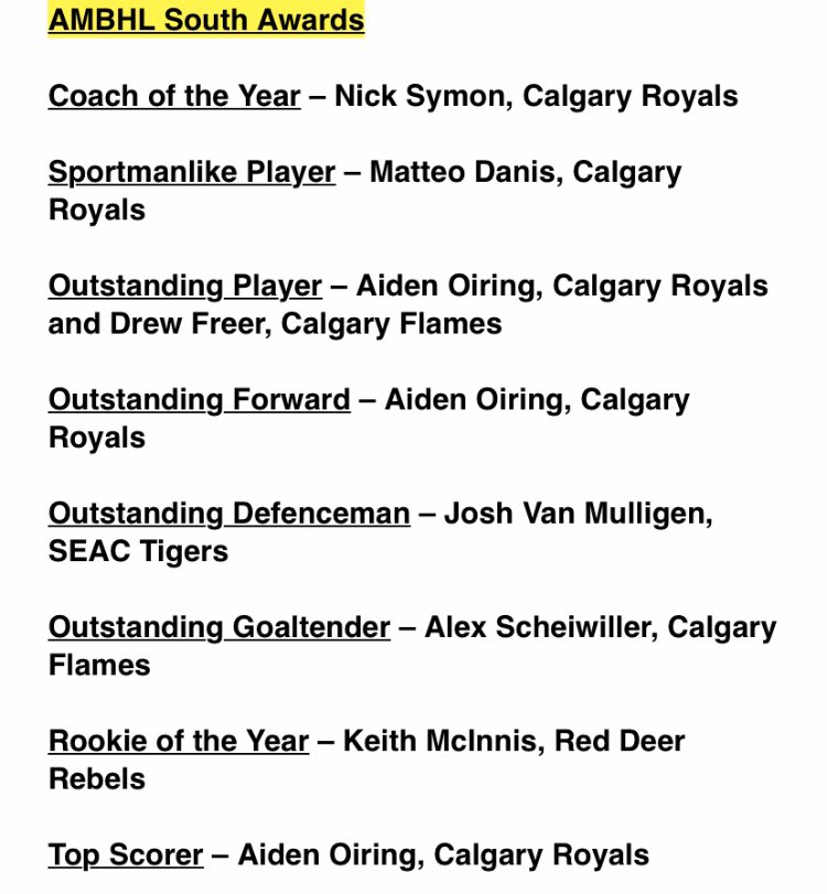 Congratulations to Nick Symon, Matteo Danis and Aiden Oiring!! <a href="/RoyalsBAAA/">Calgary Royals Bantam AAA</a> #CalgaryRoyals