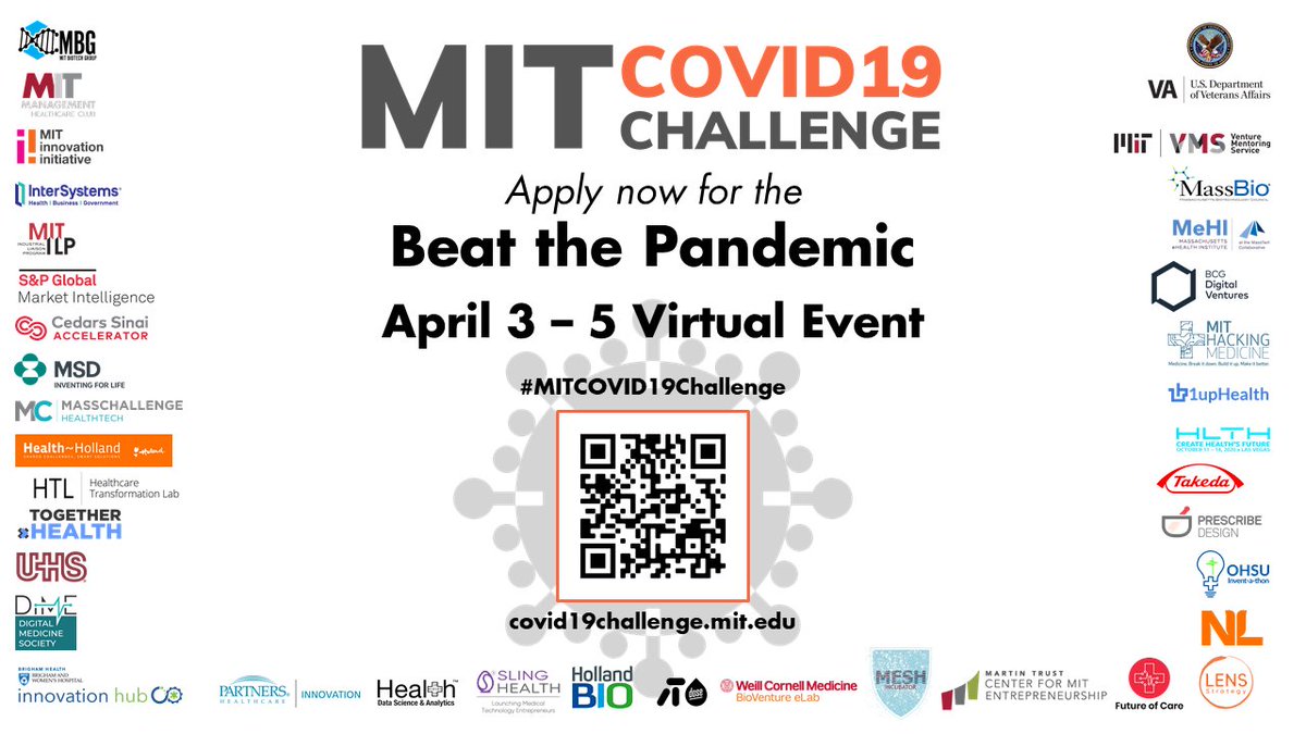 SlingHealth's tweet photo. Never has the world needed the #MIT hacking mentality more than right now. Join Sling Health for the 2nd MIT COVID-19 Challenge virtual event, Beat the Pandemic, from April 3-5. If you are up for #MITCOVID19Challenge, sign up here: https://t.co/mL6iAMYdlM https://t.co/HDhaTVhzJO
