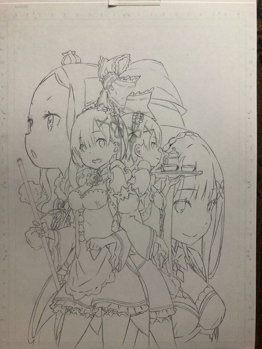 下描き終わり!!
#リゼロ #模写
#絵描きさんと繋がりたい 