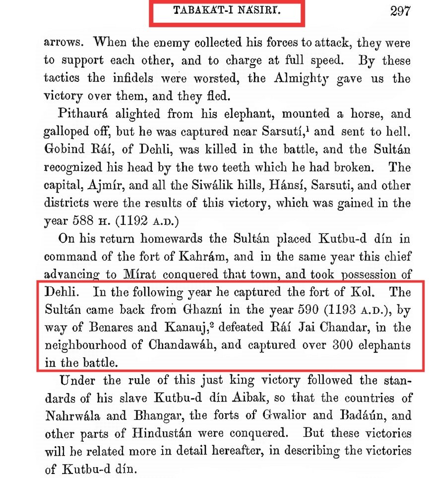 Further there is no evidence to hold that Jaichandra had incited the attack. NO MUSLIM HISTORIAN mentions it (see IMAGES  for references) and Prithviraj Rāso has no value as history of Prithviraj. Infact Rāso goes on to give false genealogical record of Chauhan family. 2/6