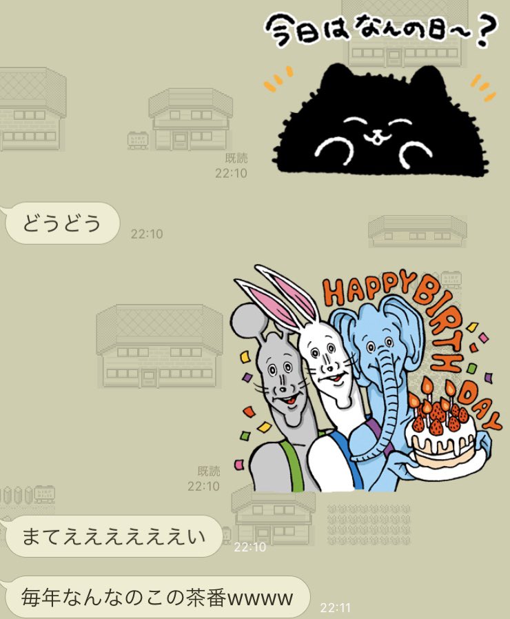 毎年えすとえむの誕生日前日に行われるフライング誕生日祝いの様子 