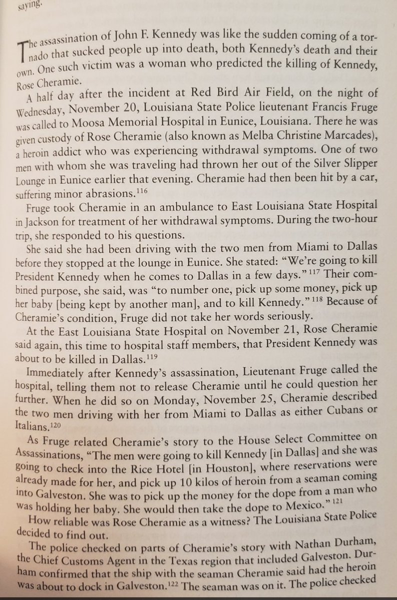 We're almost to The Event, but first...Rose Cheramie.She became known to Louisiana Police when she stated, on Wednesday 11/20, that she and the men she was with were going to kill Kennedy in Dallas. She was a heroin addict in throes of withdrawal so she was ignored, at first: