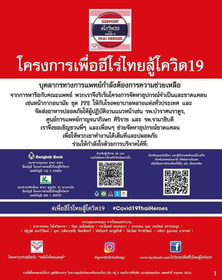 fm91trafficpro's tweet photo. #GOWITH20 “โครงการเพื่อฮีโร่ไทยสู้โควิด19” ยอดทะลุ 37 ล้านบาท สื่อกลางรวมพลังโซเซียลช่วยเหลือบุคลากรทางการแพทย์ทั่วประเทศ #FM91 https://t.co/fbwPtHogtS [อ่านเพิ่มเติม] https://t.co/bNV7N6M5bL https://t.co/WOTMY8RCBl