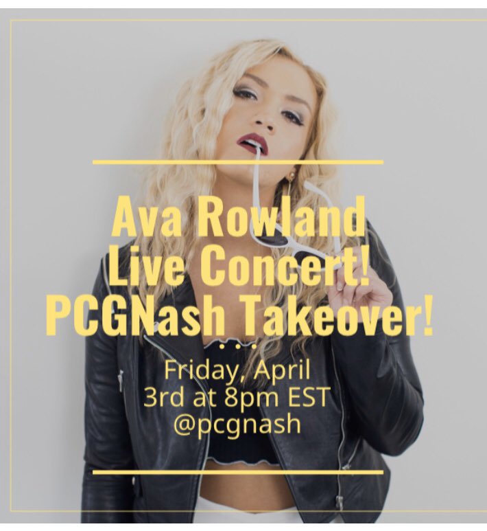 pcguniversal's tweet photo. Don’t miss @avarowlandmusic this Friday live on our Facebook page! https://t.co/B2swsGCWfF
