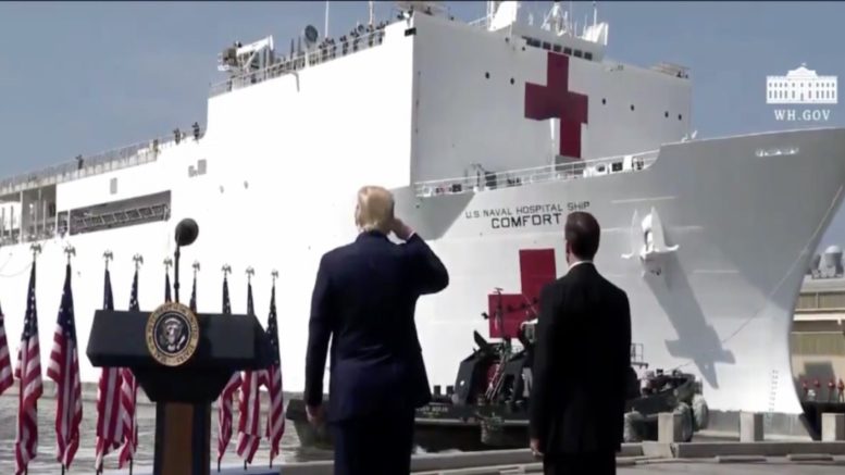 70. CROWDS GREET USNS "COMFORT" IN NYC. Ship to Help Hospitals with "NON-CORONAVIRUS" Patients https://tinyurl.com/trd62sl 