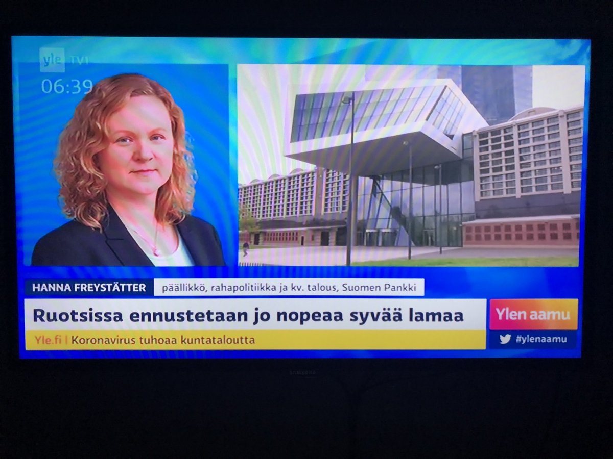 ⁦⁦<a href="/FreystatterH/">Hanna Freystätter</a>⁩ hyvin vedetty analyysi aamutelevisiossa! Toivotaan että talous nousee koronasta nopeasti. #koronavirus ⁦<a href="/SuomenPankki/">Suomen Pankki</a>⁩