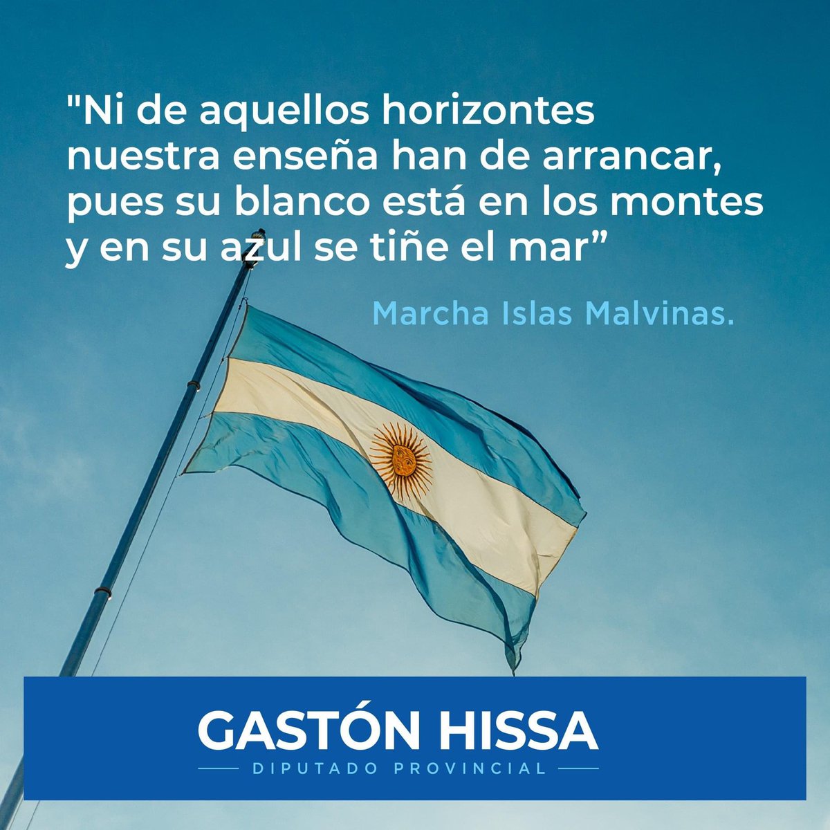 gastonhissa's tweet photo. MALVINAS, SIEMPRE ARGENTINAS.

En el día de nuestros héroes, que el valor y amor por nuestra patria nos haga construir cada día una mejor Nación. 🇦🇷💪 https://t.co/WAqctCAii2