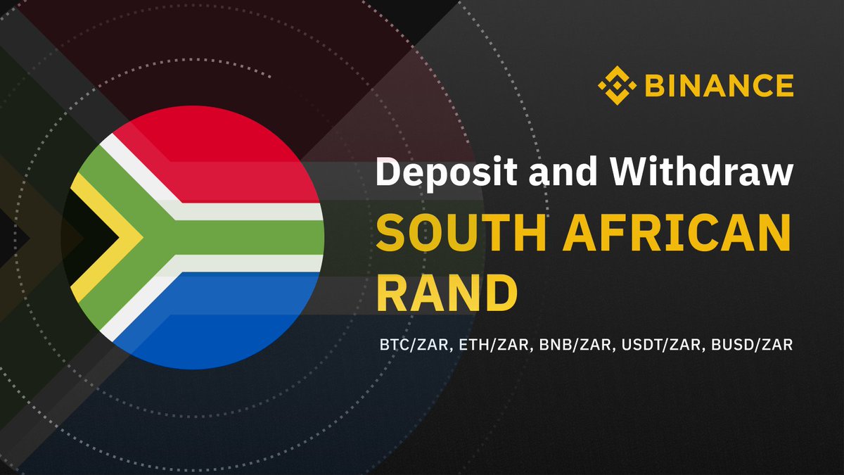 #Binance Launches New Fiat On-Ramp for the South African Rand $ZAR 🇿🇦
binance.zendesk.com/hc/en-us/artic…