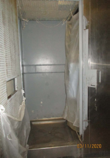 These are the showers that the seriously mentally ill people in the Kasson mental health unit use to clean themselves.