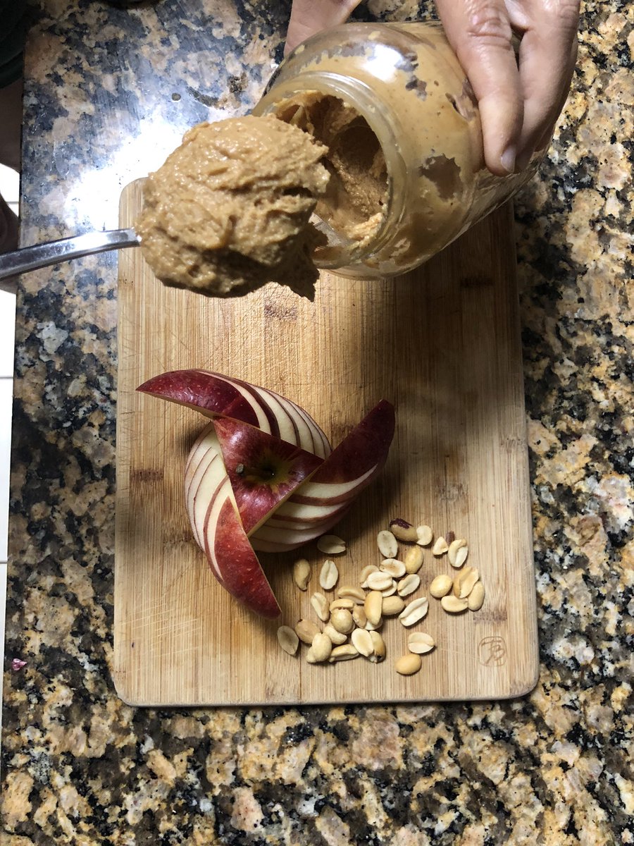 Okay when I tell y’all. I’ve NEVER liked peanut butter. My mom made peanut butter from scratch and..... I can’t begin to explain how good that was. The texture, I- I can’t. Sorry you can’t try it through this picture I truly am sorry. Also look how cool she cut up the Apple lol