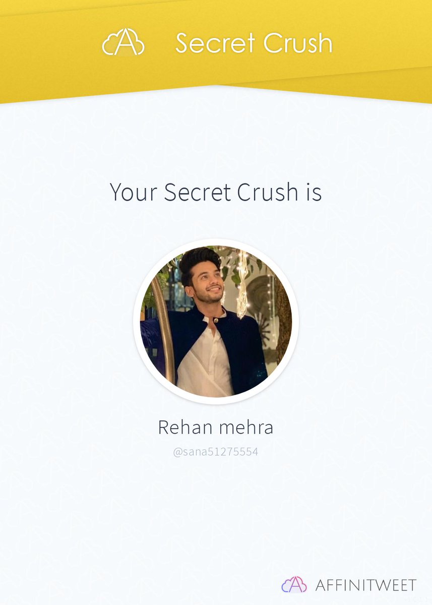 AcharyaJay5's tweet photo. #Affinitweet Secret Crush
sana51275554 secretly loves me! 😳
Who loves you in secret?
via https://t.co/dDcRRtKUpX https://t.co/yFmLbm0hD8