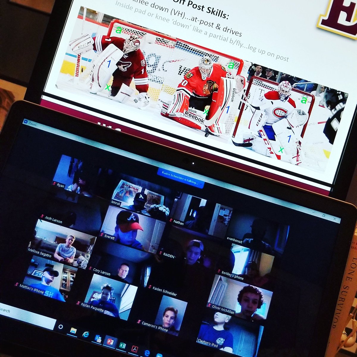 kellymruk's tweet image. EdgeSchool '07s - Nothing like a goalie hockey talk session tonight with the boys to make me feel normal again... Stay healthy everyone! #coaching #HockeyTwitter #LittleBrotherhood #familytime