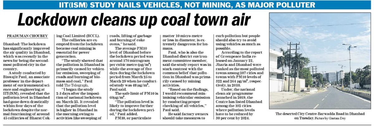 Block2AreaBCCL's tweet photo. A report on Air Quality from IIT(ISM) Dhanbad showing Coal Mining contributes less while Vehicular and Road sweeping degrades the air quality more. @jspcbranchi @IITISM_DHANBAD @CoalIndiaHQ @BCCLofficial https://t.co/BKJWxrUqds