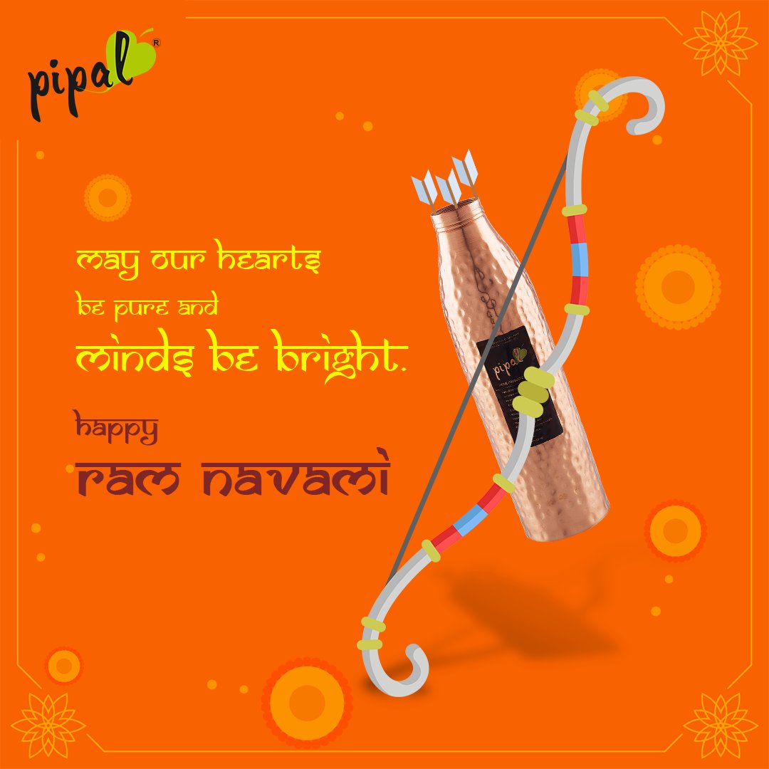 PipalProducts's tweet photo. Known as the Maryada Purushottama. Ram Navami celebrates the majesty and greatness of Lord Rama.
Pipal wishes all of you a happy Ram Navami.

#PipalProducts #Pipal #RamNavami #CopperBottle #Bottle #Health #Festival https://t.co/plH4X5cbQt