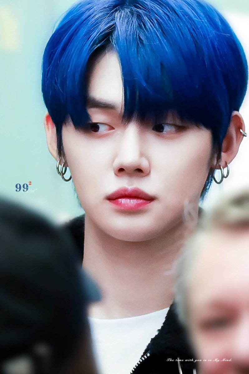 YEONJUN- 5 piercings (double lobes & helix)- our fashionista loves to wear earrings all the time, especially hoops - rarely wears less than 5 piercings