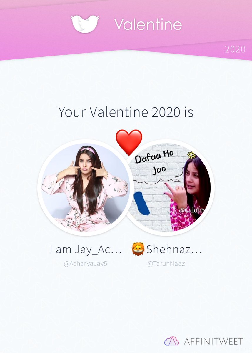 AcharyaJay5's tweet photo. #Affinitweet Valentine
This year you're mine TarunNaaz! ❤️
And you, whom will be yours?
via https://t.co/FpqHD2tcGb https://t.co/FKWjZ9zRoL