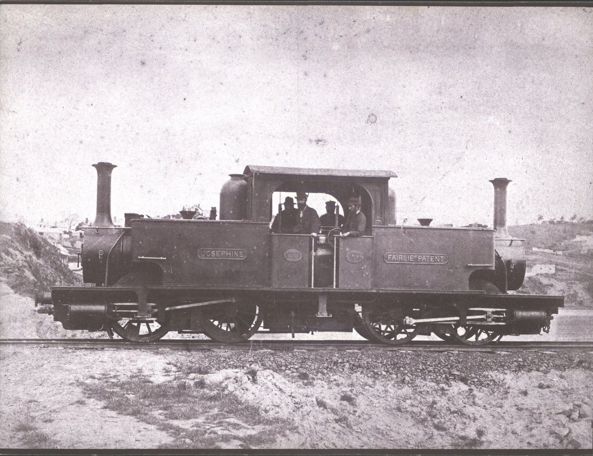 The original Fairlies were "double Fairlies", designed to operate in both directions. NZ had two types, classes B and E. "Josephine" (E175) is famous: Otago's first steam loco and NZ's first to be preserved. Here she is the 1870s ( @DocHocken 26022) and at Toitū (me, 2018).