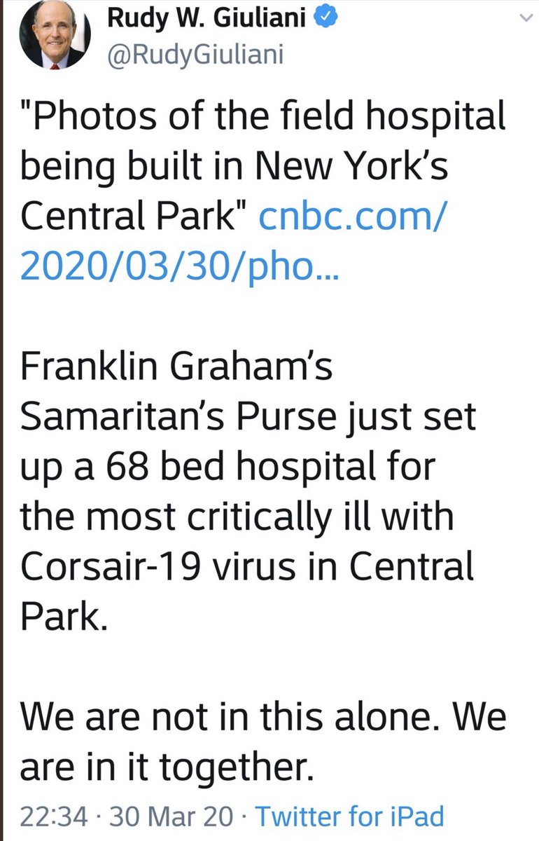 For the sake of real estate they were gray yesterday early and today as well these are default Pantone colors. I noticed a typo on a  @RudyGiuliani tweet dated the 30th he says Corsair 19 not Covid 19