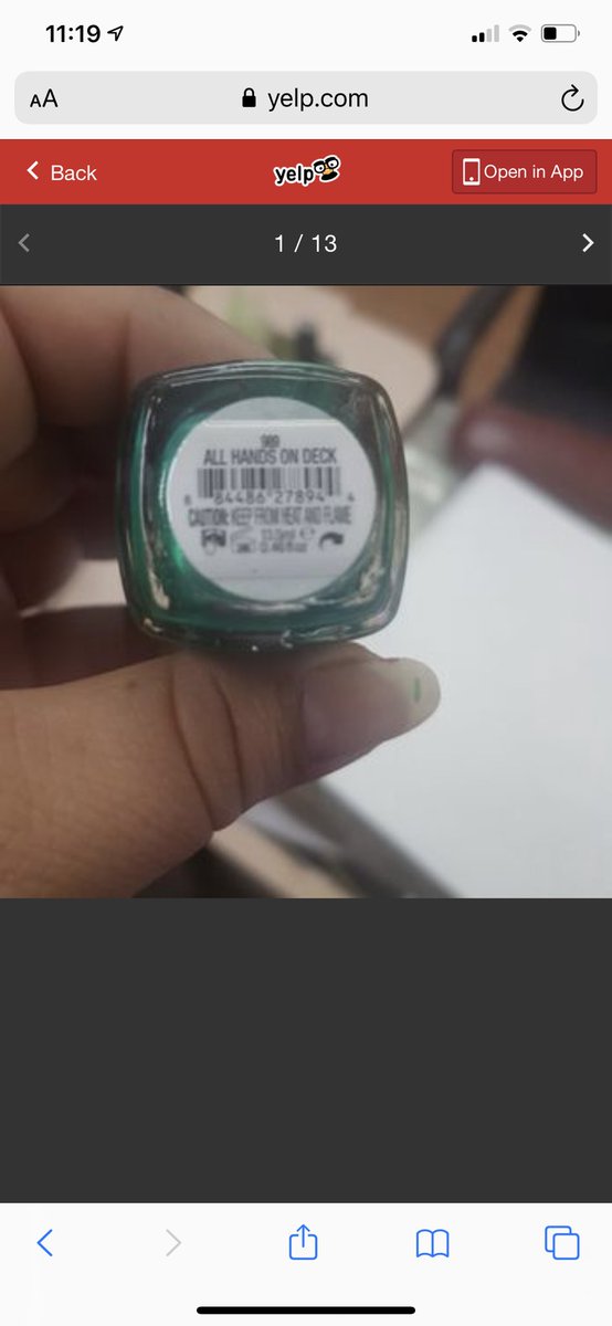 I noticed at the very top above all hands on deck the number 989 was there I also noticed that the color graphic card seem to be of the same color as the nail polish in the bottle.