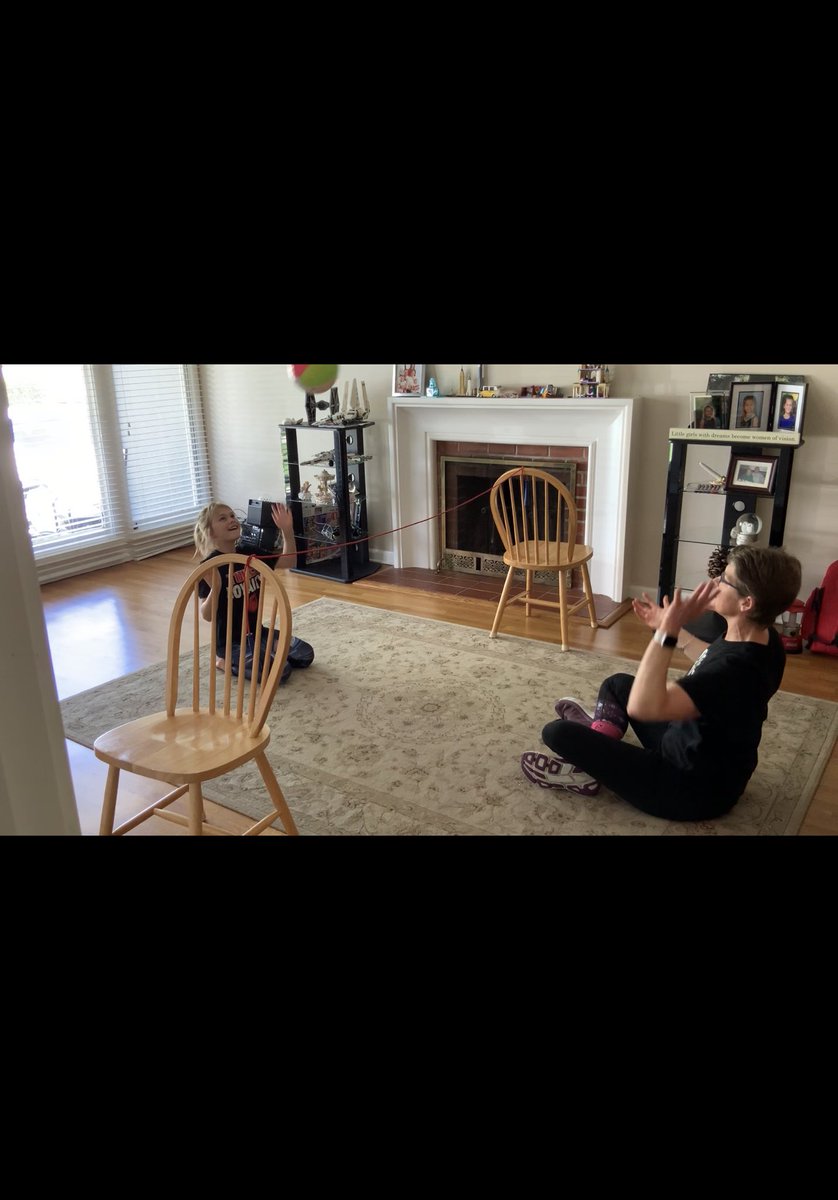 KateCoxPE's tweet photo. Have you heard of Seated Net Ball? I hadn’t either until we made it up.  Hours of fun working on coordination, force, angle of trajectory and net games tactics. Perfect for #HPEatHome 
Check out the video:
https://t.co/hHVVER95f2 https://t.co/aMSmBU0beq