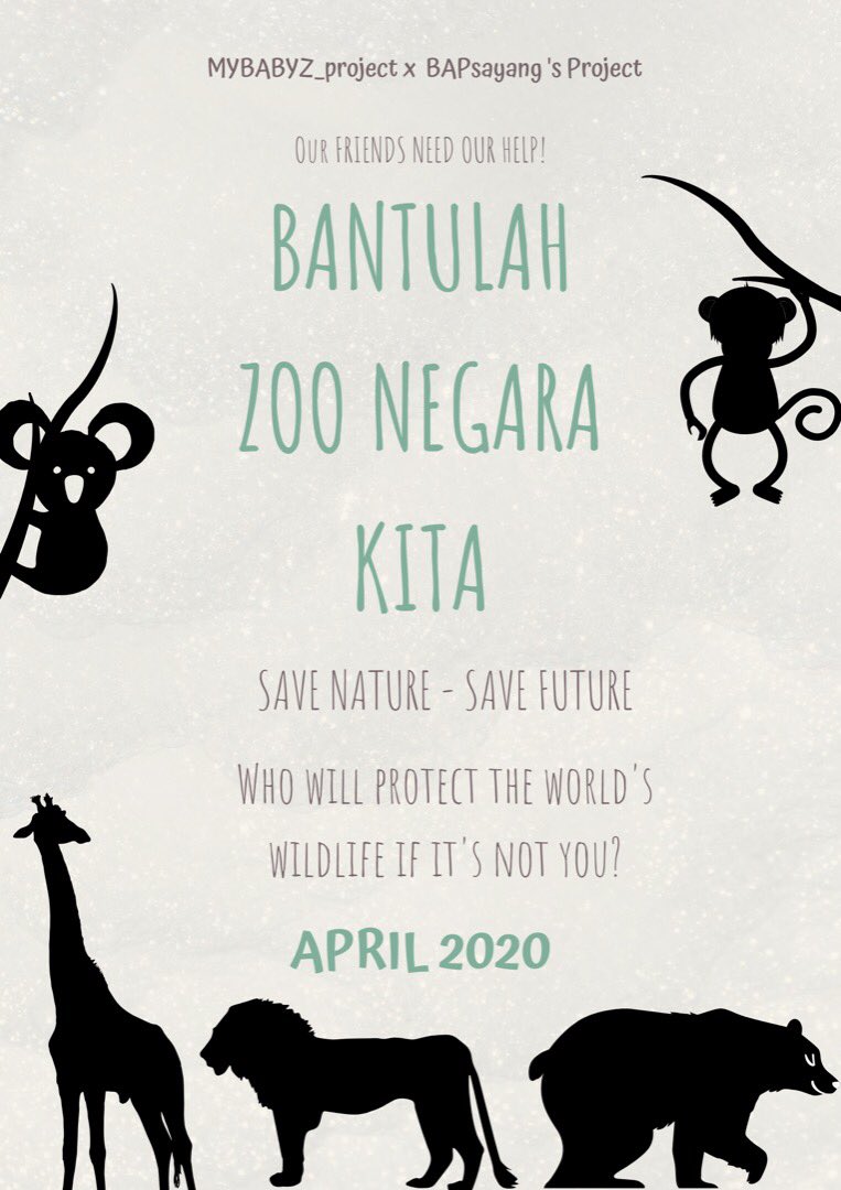 MYbabyz_project's tweet photo. Greetings #BABYz! 

#MYBABYZ_project x BAPsayang will hold a new project for this month.

We would like to invite everyone for a donation support and show your BABYz ‘POWER’ to protect our wildlife! 💕

More information will be post soon!
#KitaJagaKita #SaveNatureSaveFuture #BAP https://t.co/tQuK6XebF5